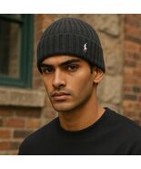 Ralph Lauren POLO Pony Men&#39;s Gray Wool Blend Ribbed Cuff Knit Embroidere... - $534.78 MXN
