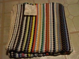 1 Multi-Color Rectangle Braided Reversible Rug 24&quot; x 45&quot; - £6.23 GBP