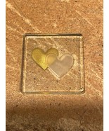 Small 1.5&quot; Double Heart Etched Desk Paperweight *Pre-Owned* DTC - $7.99