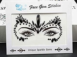 Black jewels for face halloween Face gems black body jewels gems rave make up fe - £17.65 GBP