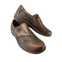BIZA Shoes Womens 38 US 7/7.5 Harmony Chestnut Casual Slip On Tooled Lea... - £46.33 GBP