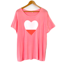 Sundry Womens size XL 14 T Tee Shirt Short Sleeved Knit Top Pink Heart - £17.93 GBP