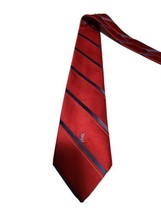 Yves Saint Laurent YSL Double Stripe Red Blue Mens Tie Necktie - £7.07 GBP