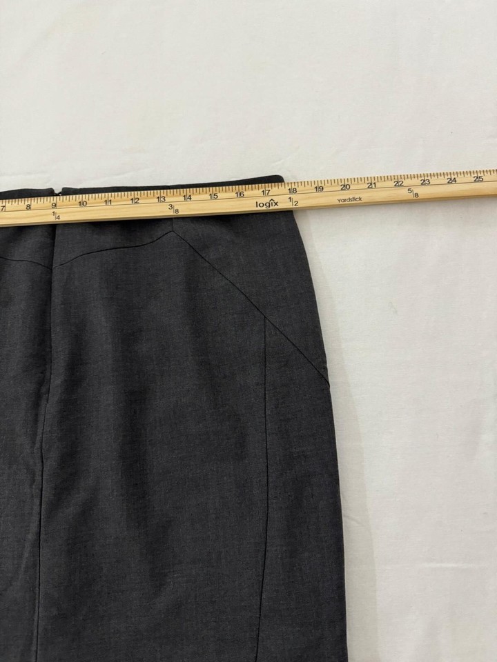 Worthington Women's Gray Rear Zip & Slit Pencil Pull-On Skirt Size 14 Waist 36" Item image 7