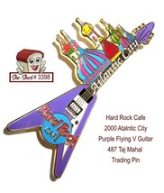 Hard Rock Cafe 2000 Atlantic City Purple Flying V Taj Mahal Trading Pin - £15.94 GBP