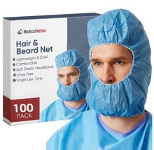 Hair Net And Beard Net | 100 Pack, Blue | Disposable Protective, Cooking - £28.36 GBP