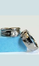 14k White Gold Plated Jewellery 2.50ct Diamond Couple Wedding Ring Trio Set - £113.11 GBP