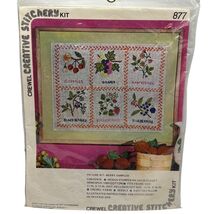 Vintage Crewel Creative Stitchery Kit Berry Sampler #877 - €14,73 EUR