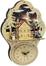 CBK Midwest Lighted LED Village Wall Clock #167025 - £54.26 GBP