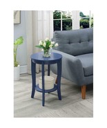Convenience Concepts American Heritage Round End Table in Blue Wood Finish - £114.01 GBP