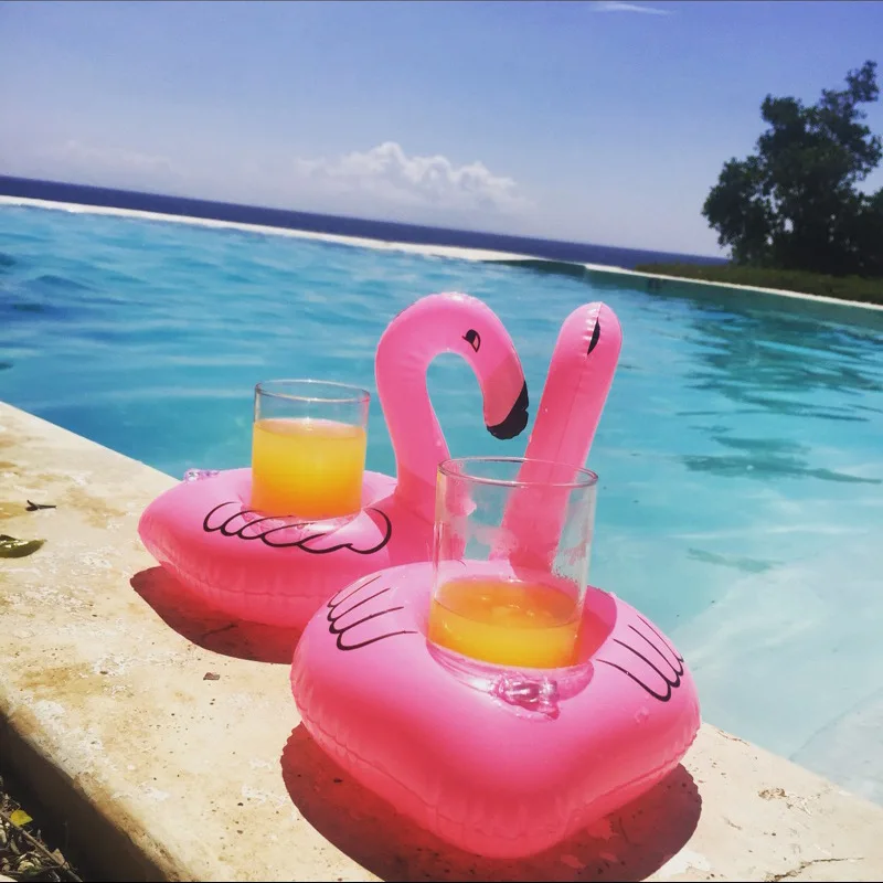 6Pcs/set Swimming Pool Party Drink Cup Holder PVC Flamingo Drink Floats Coaster - £9.15 GBP