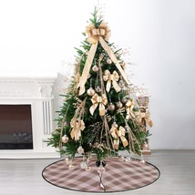 NEW! Christmas Tree Skirt: Brown Plaid - £23.97 GBP