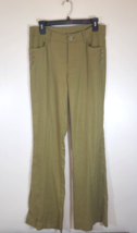 cabi Sz 6 Charlie Trousers Pants Linen Blend 5314L Green Cute Button Det... - £20.07 GBP