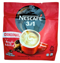 NESCAFE 3 in 1 Original Instant Coffee Aromatic &amp; Balanced 18g x 25 sticks - £23.22 GBP
