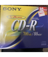 Sony CD R 80 Minute 10 Pack 700MB 1-48X - $110.61 MXN