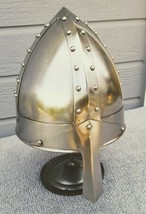 Medievale Rivetto Casco Crusader Giochi di Ruolo Costume Norman Nasale Viking - £49.42 GBP