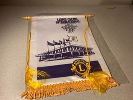 Vintage Lion Club World Headquarters Oak Brook Ilinois Banner Flag 9 x 7 inches - £19.66 GBP