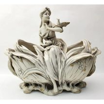 Compatible with Royal Dux Austrian Porcelain Large Art Nouveau Centerpiece - $196.97