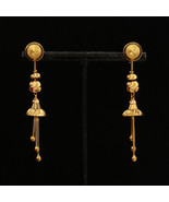 22k Hallmark Yellow Gold 5.8cm C Hoop Earrings Great  Niece Gift Ethnic ... - £845.06 GBP