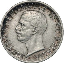 ITALY 5 lire Victor Emanuel III 1929 Rome, AU - $699.15 MXN
