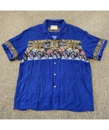 Vintage Paradise Found Tiki Tavern Aloha Hawaiian Camp Shirt Blue XL Mot... - £12.52 GBP
