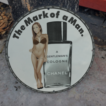 Vintage 1969 Chanel Gentleman&#39;s Cologne Porcelain Americana Man Cave Sign - £138.88 GBP