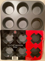 12 Cup Muffin Pan: Chefmate Bakeware NON-STICK Steel Construction New! - £7.17 GBP