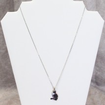 Sterling Silver 925 Chain 18&quot; L with Cat Pendant .8&quot; H x .6&quot; Love You Fo... - $10.77