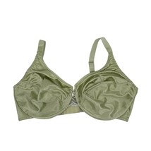 Vintage Second Skin Satin Full Figure Wire-Free Satin Bra 40DD Pastel Green - $33.60
