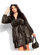 NWT City Chic Wildfire Long Sleeve Ruffle Tier Mini Dress in Red Size 16 - $96.97 CAD