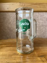 NEW YORK JETS VINTAGE GLASS FISHER PEANUT JAR BEER MUG STEIN NFL FOOTBAL... - $12.86