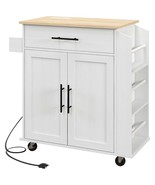HOMCOM Kitchen Island: Storage, Outlets, &amp; More - $197.99