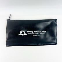 Liberty National Bank Vinyl Zipper Bank Bag Liberty Bell Logo Black Deposit - $14.99