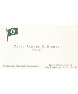 Antique Business Card - Captain Anders S. Hiorth - Everglades Steamship ... - $7.87