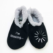 Snoozies Men&#39;s Slippers I&#39;m Thinking Extra Large 13 Black - £11.67 GBP
