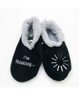 Snoozies Men&#39;s Slippers I&#39;m Thinking Extra Large 13 Black - £11.67 GBP