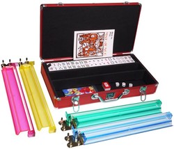 Open Box! White Swan American Aluminum Mahjong Set - White Tiles - Red - £90.86 GBP