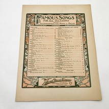 Famous Songs For All Occasions O That We Two Were Maying 7 pages 1905 - $9.89