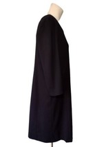 Chicos Ponte Knit Black Sheath Dress Sz 1 8/10 Stretch Pockets Modest Cocktail - £19.37 GBP