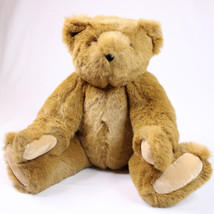 Vintage The Vermont Teddy Bear Company 14&quot; Jointed Plush Stuffed Brown Bear Toy - £9.44 GBP