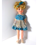 Miss Sunbeam Bread Advertising Doll Wearing Blue Floral Dress - Adorable... - $23.99