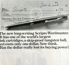Scripts Wordmaster Pen Tungsten Ball 1964 Advertisement Writing Instrument DWII4 - £20.08 GBP