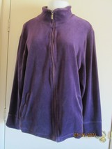 JM Collection Purple Velvet Jacket Women&#39;s Size XL Sweat Top - £15.75 GBP