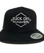 F Off Disrespectfully Direct Embroidered Flat Bill Mesh Backing Trucker ... - £19.74 GBP