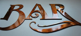 BAR Metal Wall Art - Copper - 8&quot; x 17&quot; - £18.96 GBP