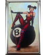 Cigarette Case Pool Player 8 Ball Goth Girl Pinup for Kings &amp; 100&#39;s Ciga... - $440.90 MXN