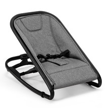2-In-1 Baby Bouncer & Rocker Folding Infant Adjustable Recliner Chair Grey - £89.51 GBP