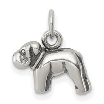 Sterling Silver Dog Charm Pendant Animal Jewelry 11mm x 12mm - £9.96 GBP
