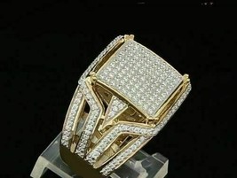 2.30 Karat Künstlicher Diamant Rosa Ring Herren 14K Gelb Vergoldet Ehering - £122.87 GBP