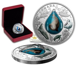 1 oz Silver Coin 2017 $20 Canadian Underwater Life 3D Walrus Water droplet - $111.72